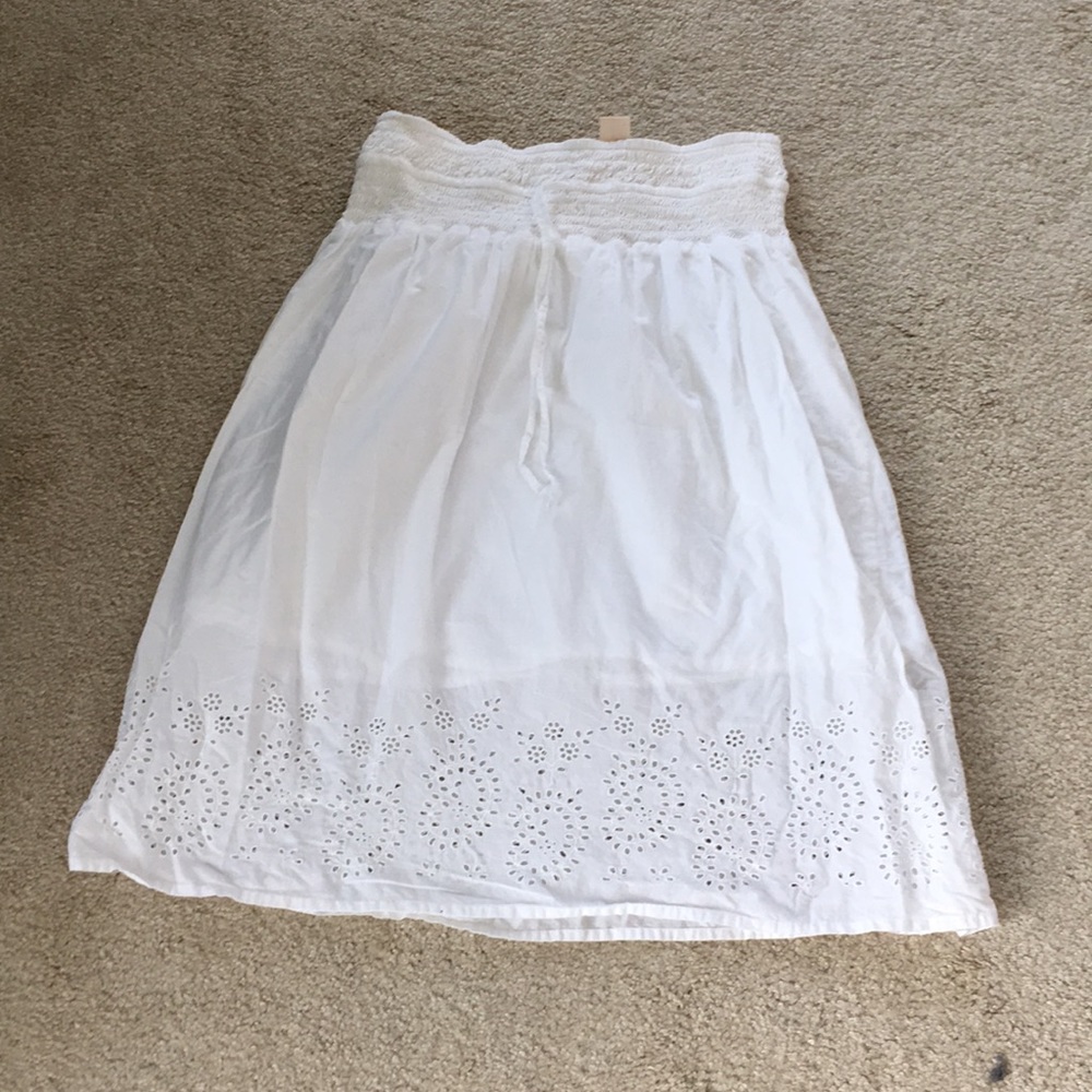 White cotton eyelet skirt